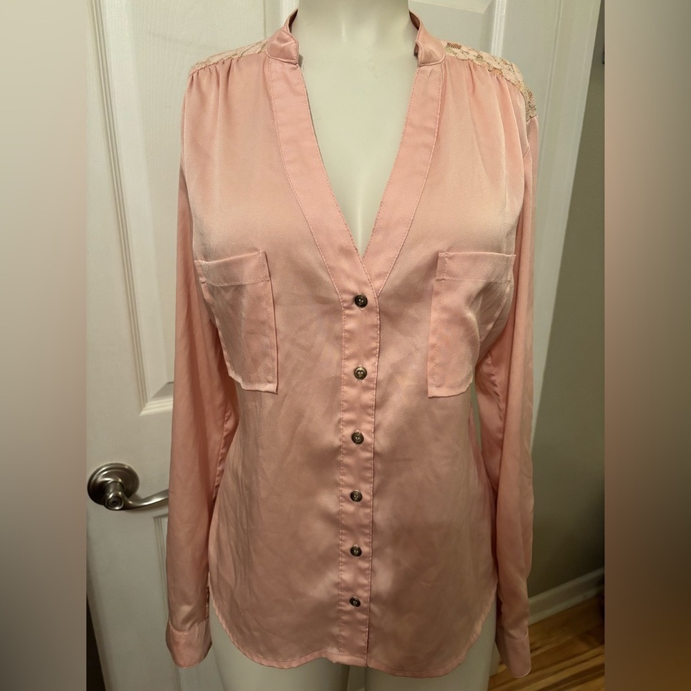 Vintage 2b Bebe blouse lace back S